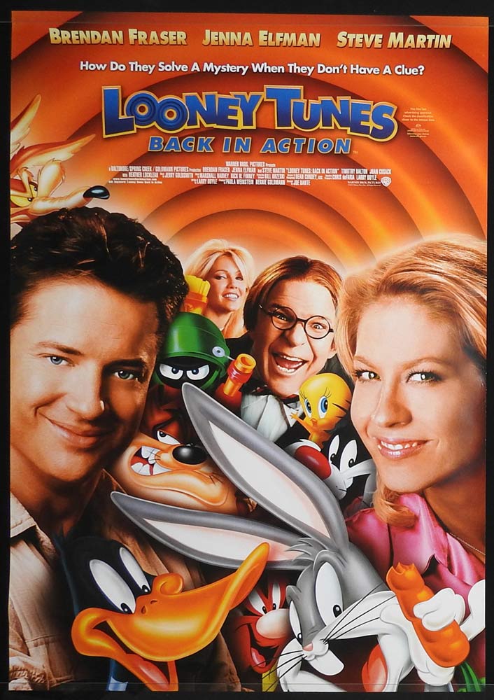 LOONEY TUNES BACK IN ACTION Original Rolled One sheet Movie poster Brendan Fraser Jenna Elfman A