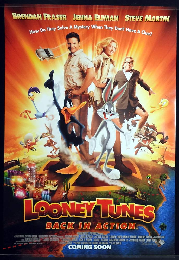 LOONEY TUNES BACK IN ACTION Original Rolled One sheet Movie poster Brendan Fraser Jenna Elfman B