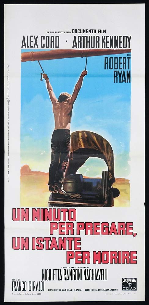A MINUTE TO PRAY, A SECOND TO DIE Original Locandina Movie Poster Spaghetti Western Alex Cord