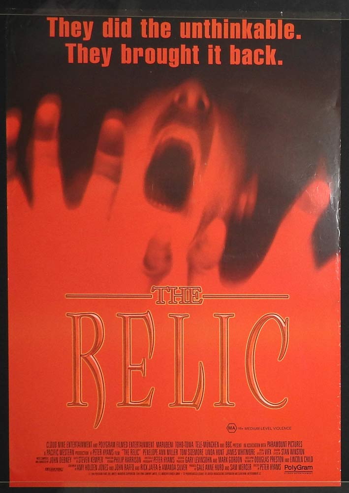 THE RELIC Original One sheet Movie poster Penelope Ann Miller Tom Sizemore