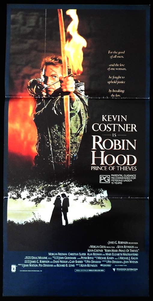 ROBIN HOOD PRINCE OF THIEVES Original Daybill Movie poster Kevin Costner Morgan Freeman