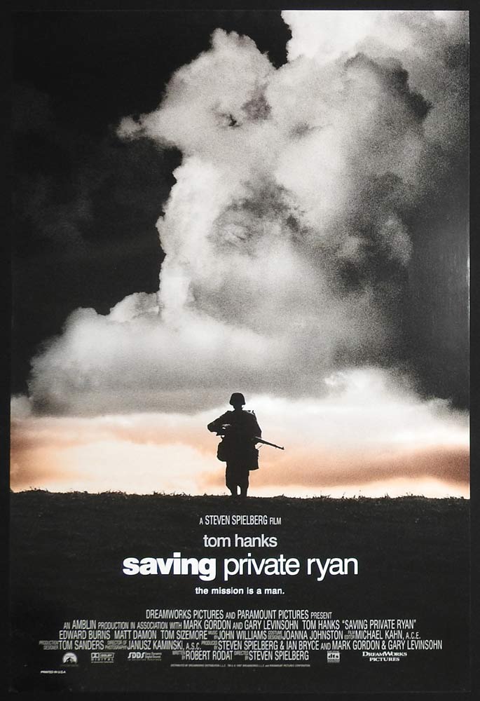 SAVING PRIVATE RYAN Rolled US One sheet Movie poster Tom Hanks Tom Sizemore B