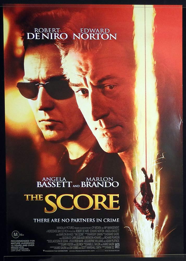 THE SCORE Rolled One sheet Movie poster Robert De Niro Edward Norton Marlon Brando