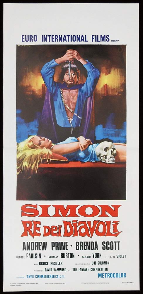 SIMON KING OF THE WITCHES Original Locandina Movie Poster Andrew Prine