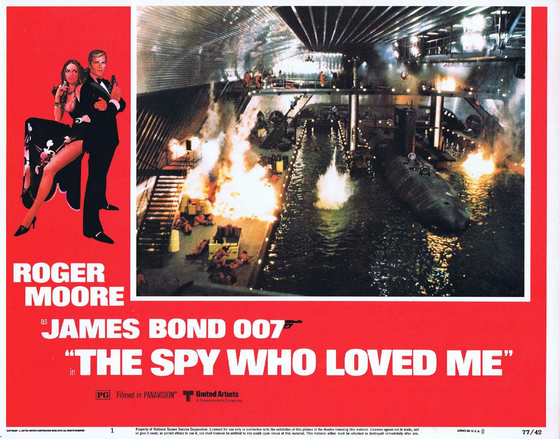 THE SPY WHO LOVED ME Original Lobby Card 1 Roger Moore James Bond Barbara Bach