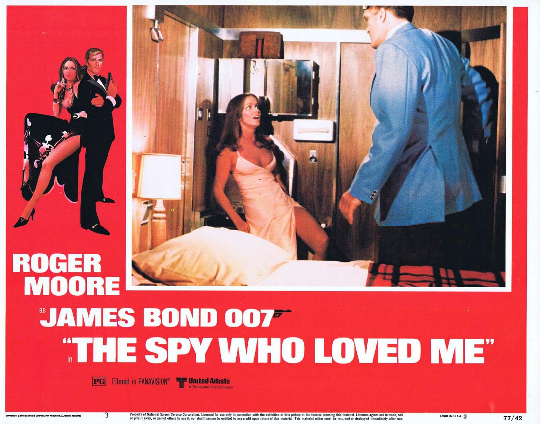 THE SPY WHO LOVED ME Original Lobby Card 3 Roger Moore James Bond Barbara Bach