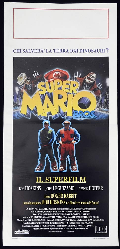 Super Mario Bros movie poster 1993 Bob Hoskins Annabel Jankel