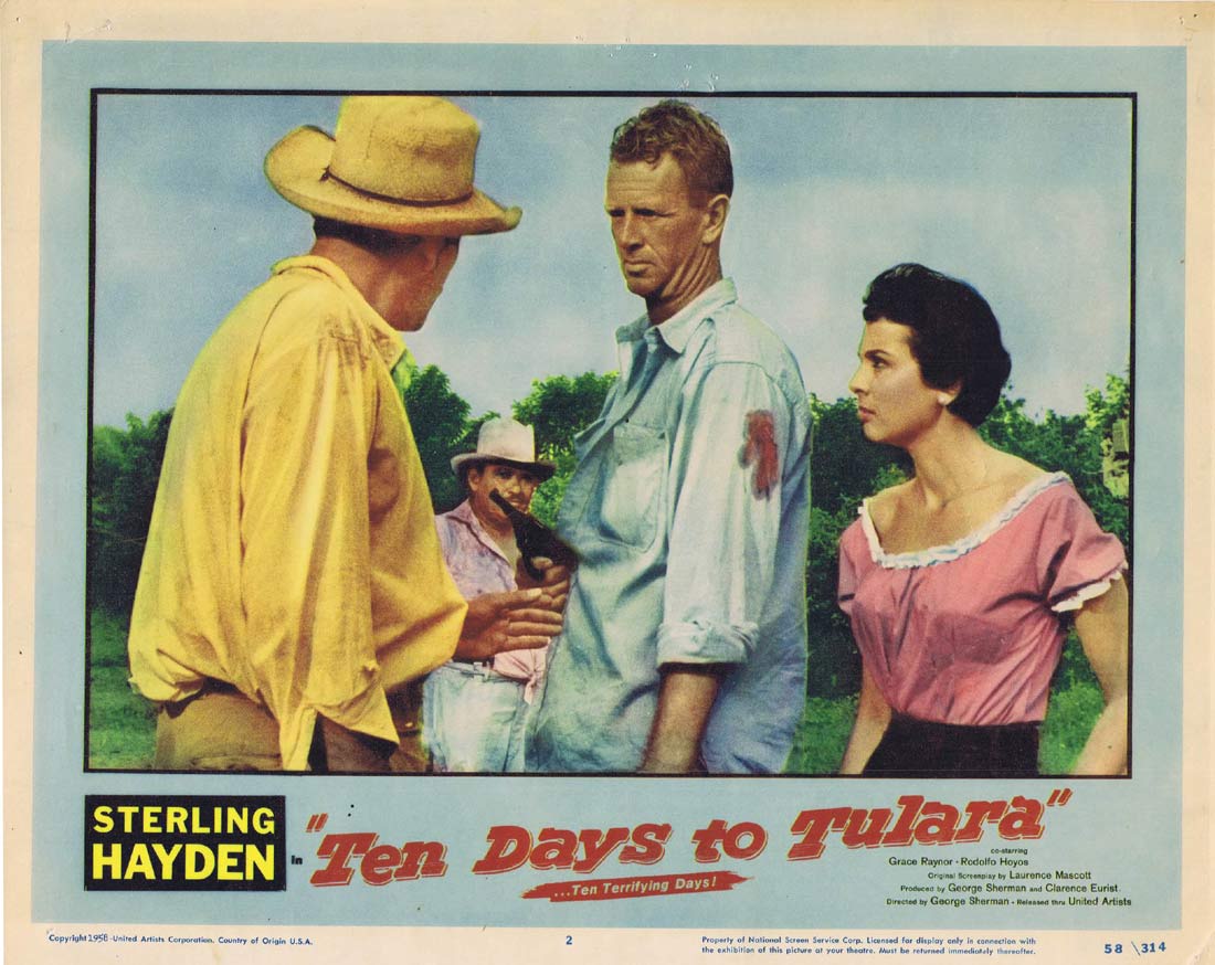 TEN DAYS TO TULARA Original Lobby Card 2 Sterling Hayden Grace Raynor