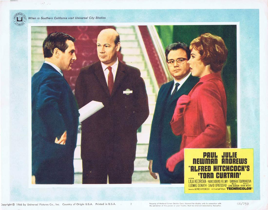 TORN CURTAIN Lobby card 7 Alfred Hitchcock Paul Newman Julie Andrews