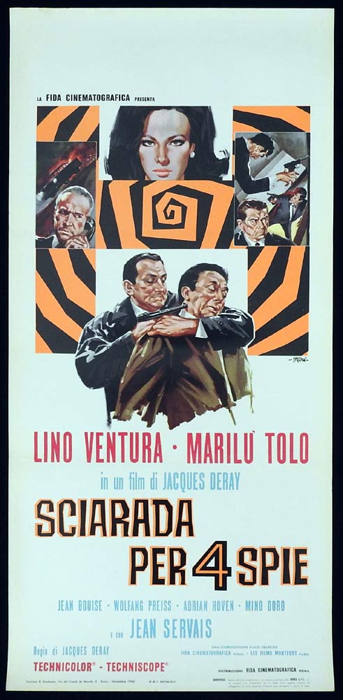 TO SKIN A SPY Original Locandina Movie Poster Lino Ventura Jacques Deray