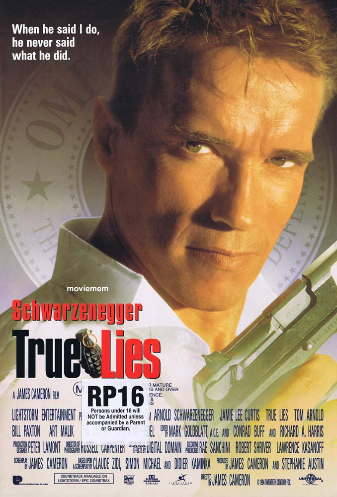 TRUE LIES Original Daybill Movie Poster Arnold Schwarzenegger Jamie Lee Curtis