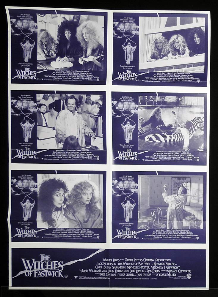THE WITCHES OF EASTWICK Original Photo sheet Movie poster Jack Nicholson Michelle Pfeiffer Cher