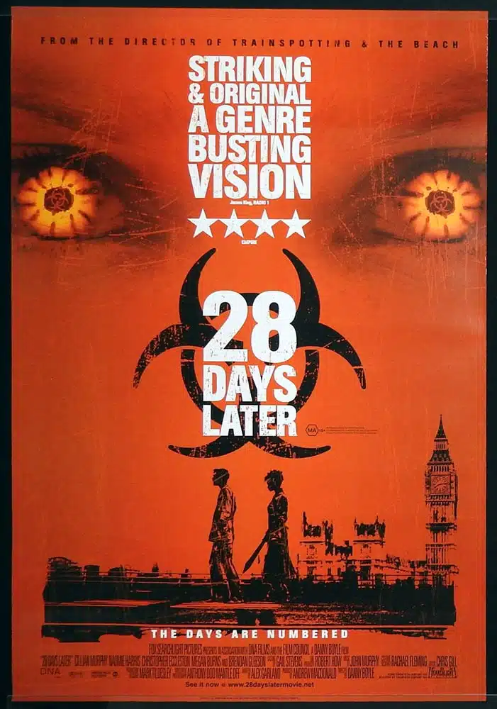 28 DAYS LATER Rolled One sheet Movie poster Cillian Murphy Naomie Harris