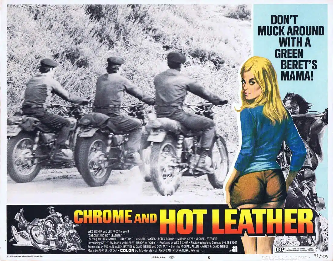 CHROME AND HOT LEATHER Original Lobby card 8 William Smith Motorcycle Biker