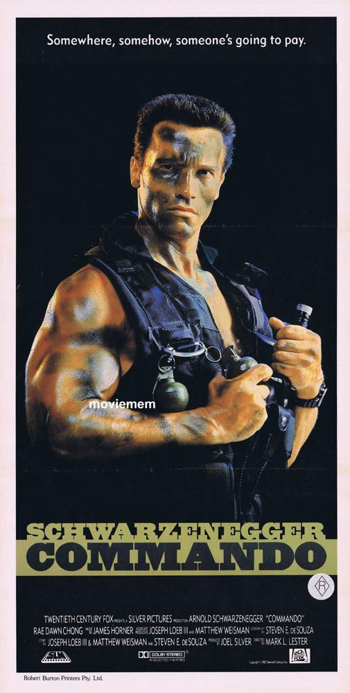 COMMANDO Original Daybill Movie poster Arnold Schwarzenegger Rae Dawn Chong