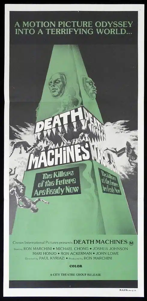 DEATH MACHINES Original Daybill Movie poster Ronald Marchini Martial Arts Sci Fi