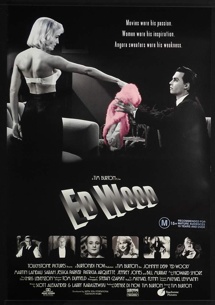 ED WOOD Rolled One sheet Movie poster Johnny Depp Martin Landau Tim Burton