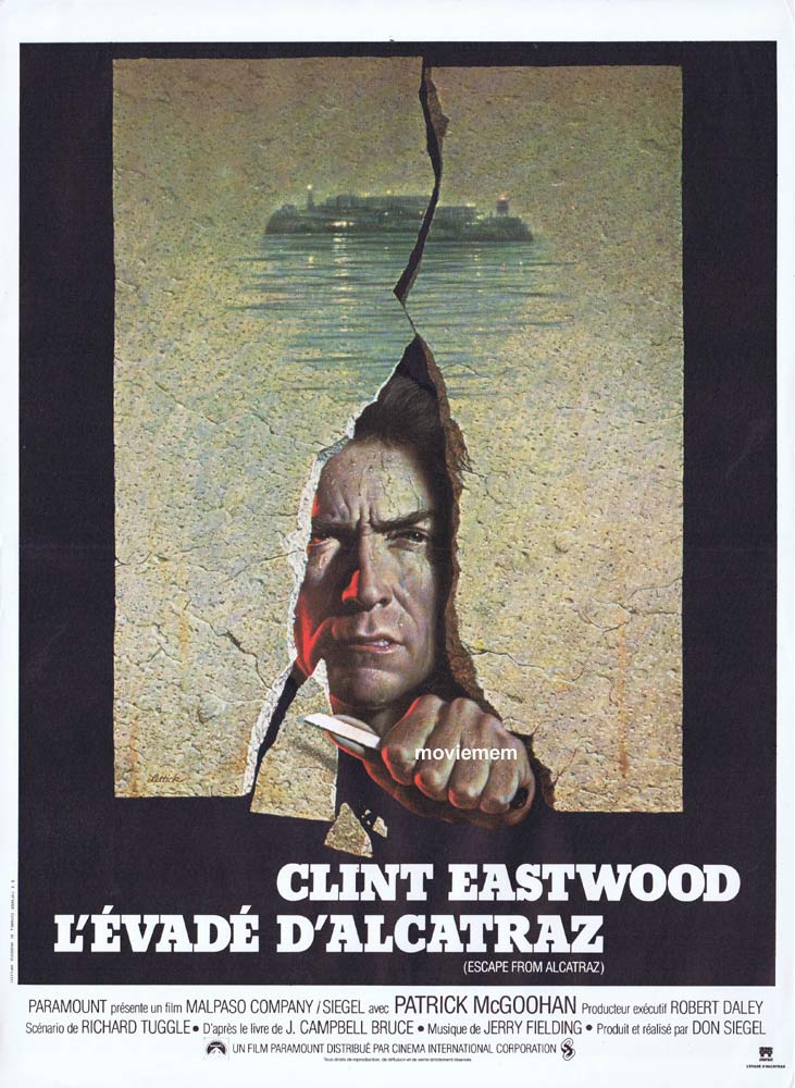 ESCAPE FROM ALCATRAZ Original French Movie poster Clint Eastwood Patrick McGoohan