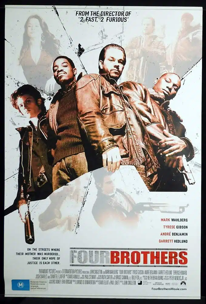FOUR BROTHERS Original One sheet Movie poster Mark Wahlberg Tyrese Gibson