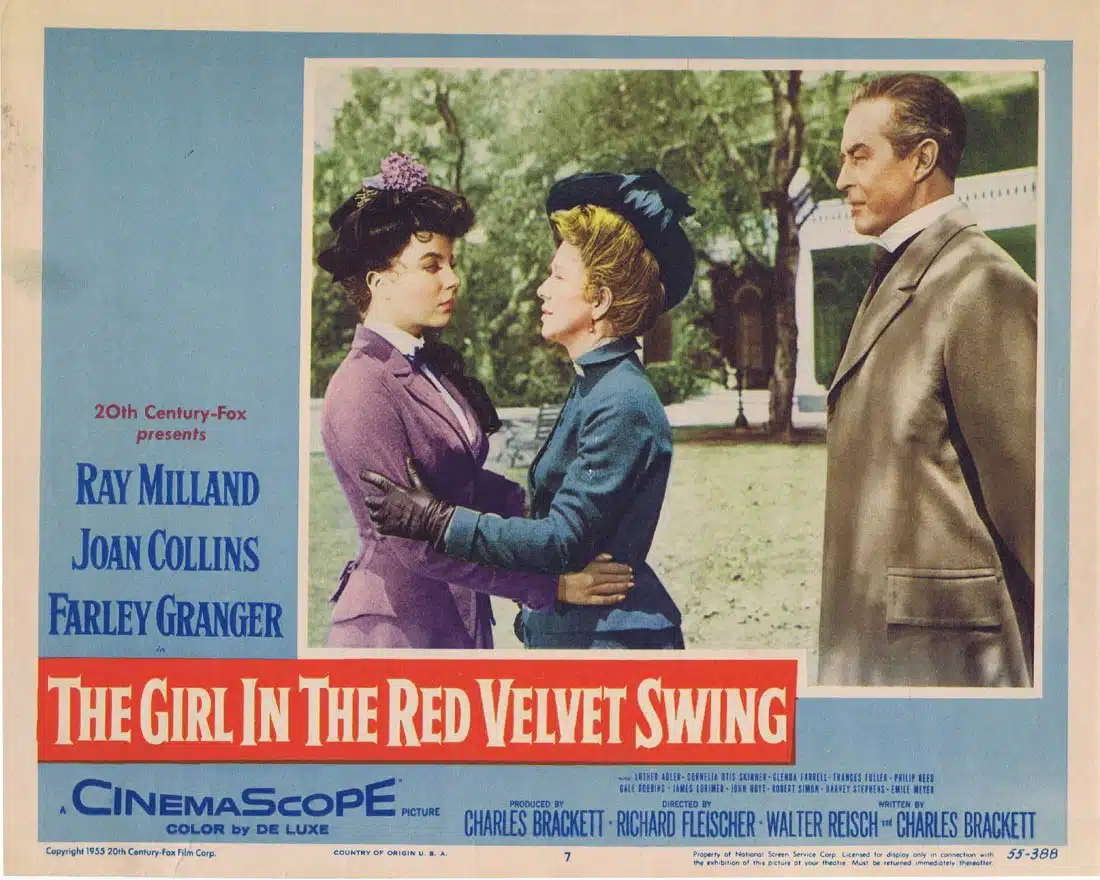 THE GIRL IN THE RED VELVET SWING Original Lobby Card 7 Ray Milland Joan Collins
