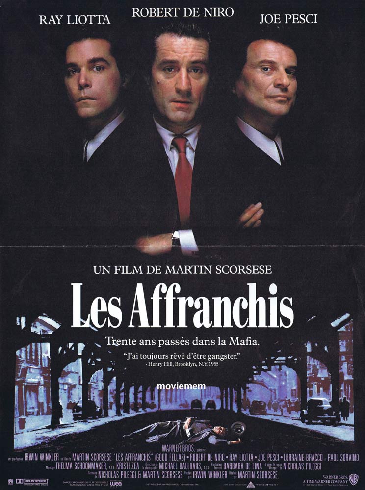 GOODFELLAS Original French Movie poster Robert De Niro Ray Liotta Joe Pesci
