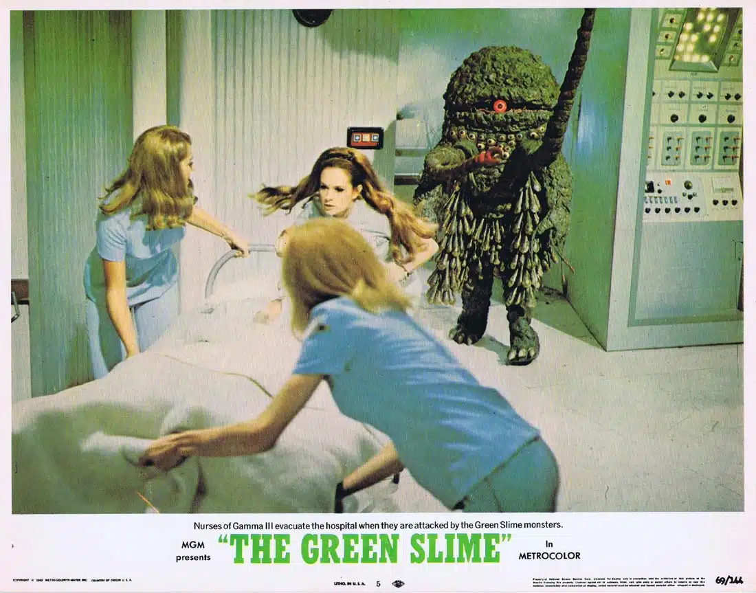 THE GREEN SLIME Original Lobby card 5 Robert Horton Richard Jaeckel Sci Fi Monster