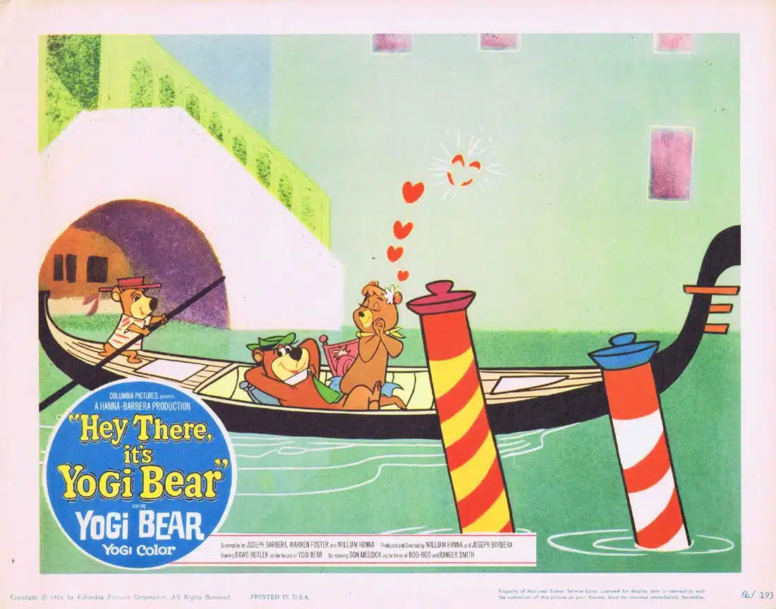 HEY THERE ITS YOGI BEAR Original Lobby Card 4 Daws Butler Hanna Barbera