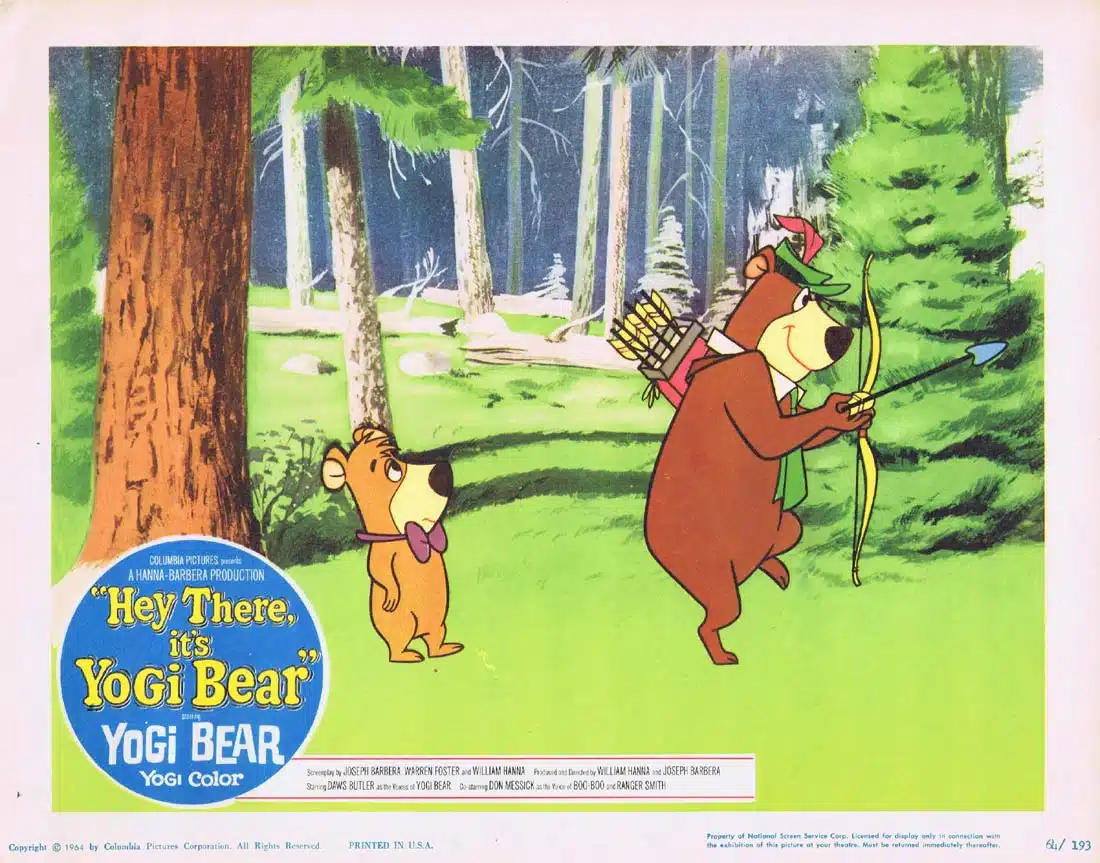 HEY THERE ITS YOGI BEAR Original Lobby Card 5 Daws Butler Hanna Barbera