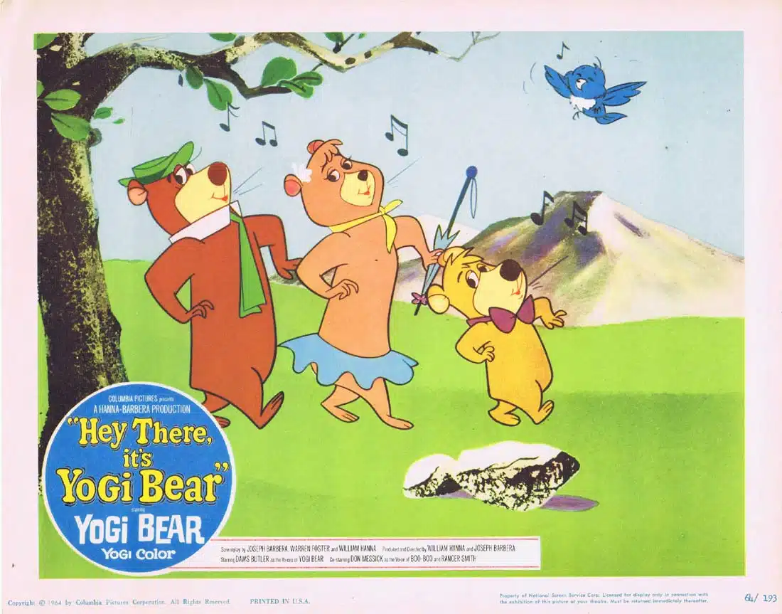 HEY THERE ITS YOGI BEAR Original Lobby Card 6 Daws Butler Hanna Barbera