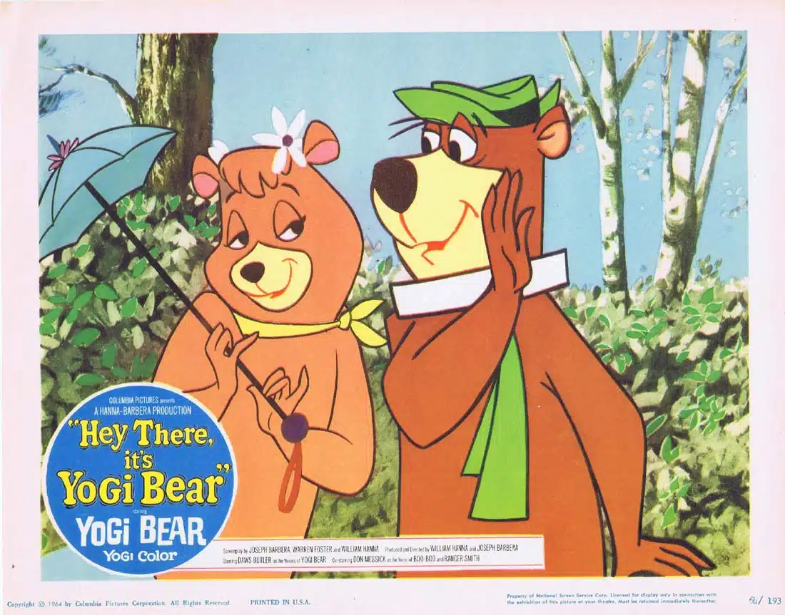 HEY THERE ITS YOGI BEAR Original Lobby Card 7 Daws Butler Hanna Barbera