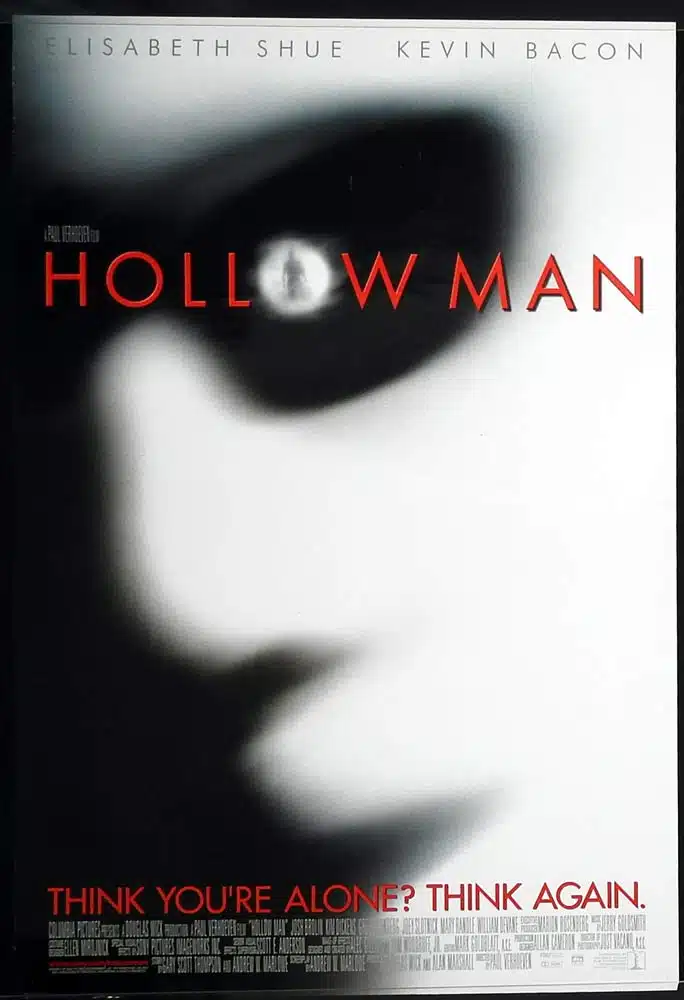HOLLOW MAN Original One sheet Movie poster Elisabeth Shue Kevin Bacon