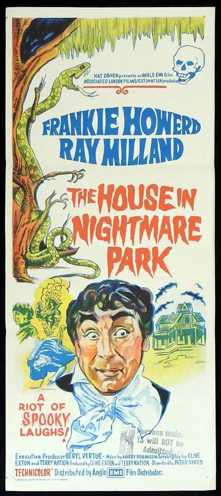 THE HOUSE IN NIGHTMARE PARK Original Daybill Movie Poster Frankie Howerd Ray Milland