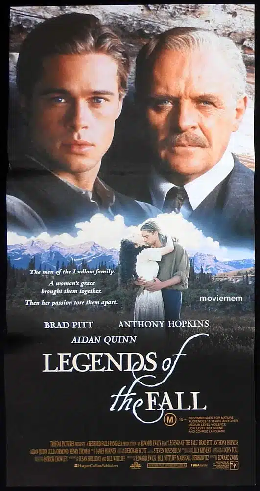 Brad Pitt Legends of The Fall Vintage 1994 Movie Poster 23 x 35