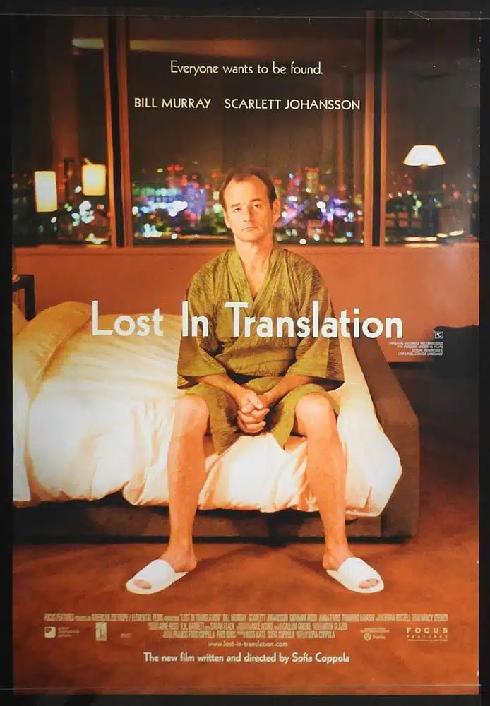 LOST IN TRANSLATION Original One sheet Movie poster Bill Murray Scarlett Johansson A