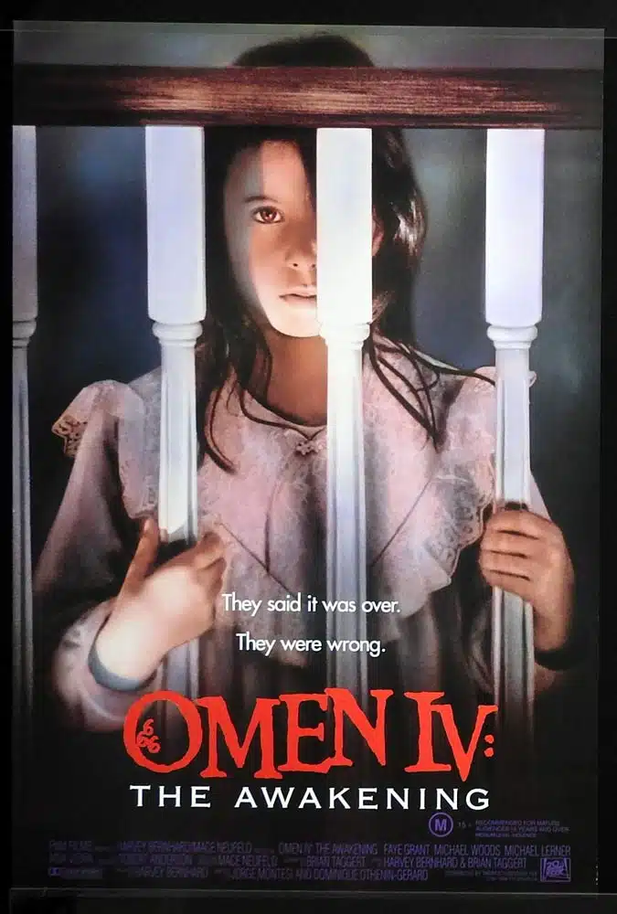 THE OMEN IV Original One sheet Movie poster Faye Grant Michael Woods Horror