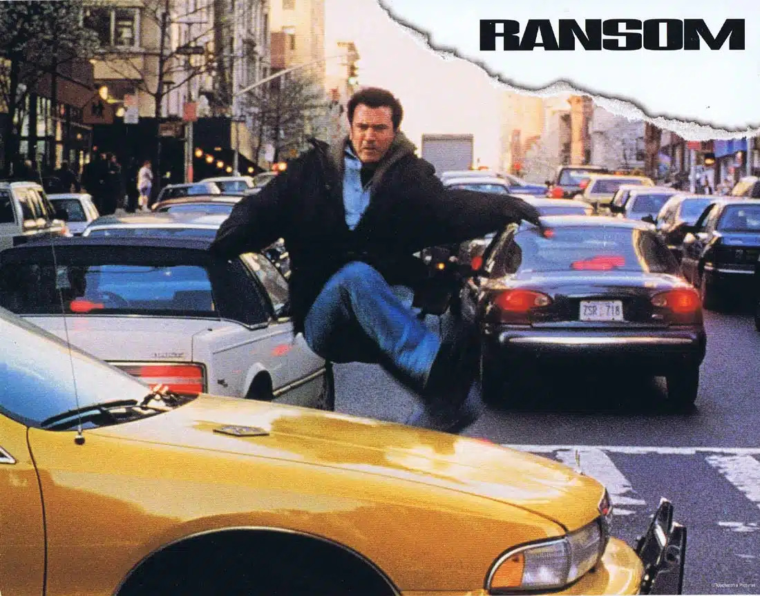 RANSOM Original Lobby card 2 Mel Gibson Rene Russo Gary Sinise