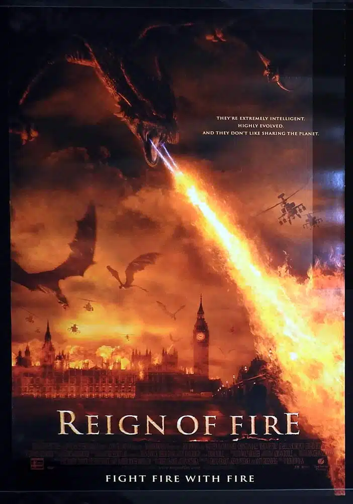 REIGN OF FIRE Original US One sheet Movie poster Matthew McConaughey Christian Bale