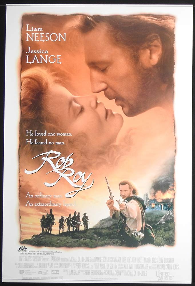 ROB ROY Rolled One sheet Movie poster Liam Neeson Jessica Lange