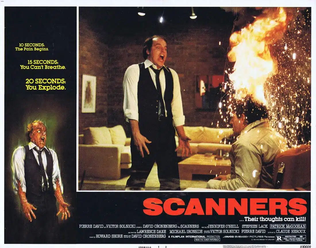 SCANNERS Original Lobby Card 1 Jennifer O’Neill David Cronenberg Horror