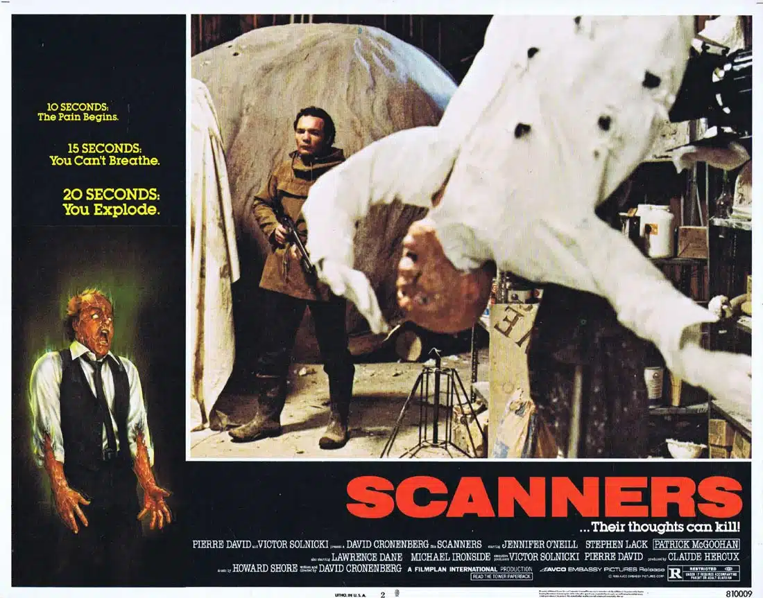 SCANNERS Original Lobby Card 2 Jennifer O’Neill David Cronenberg Horror