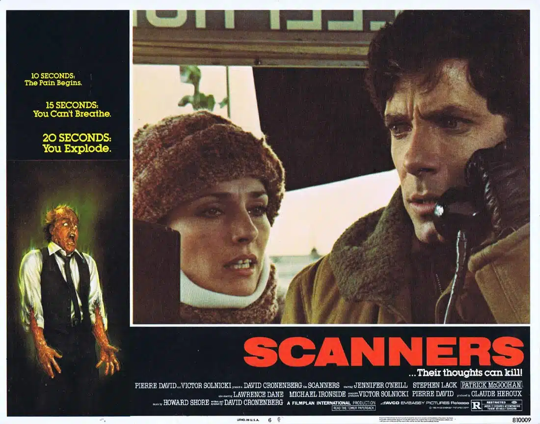 SCANNERS Original Lobby Card 6 Jennifer O’Neill David Cronenberg Horror