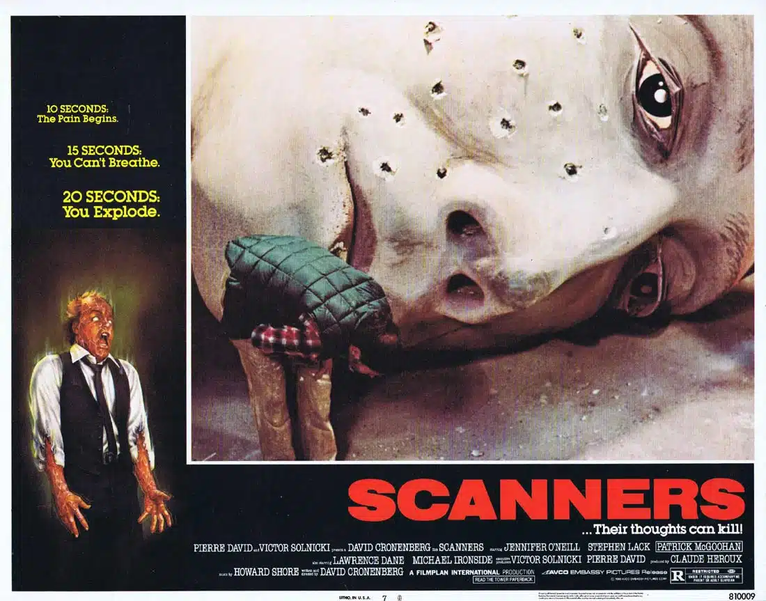 SCANNERS Original Lobby Card 7 Jennifer O’Neill David Cronenberg Horror