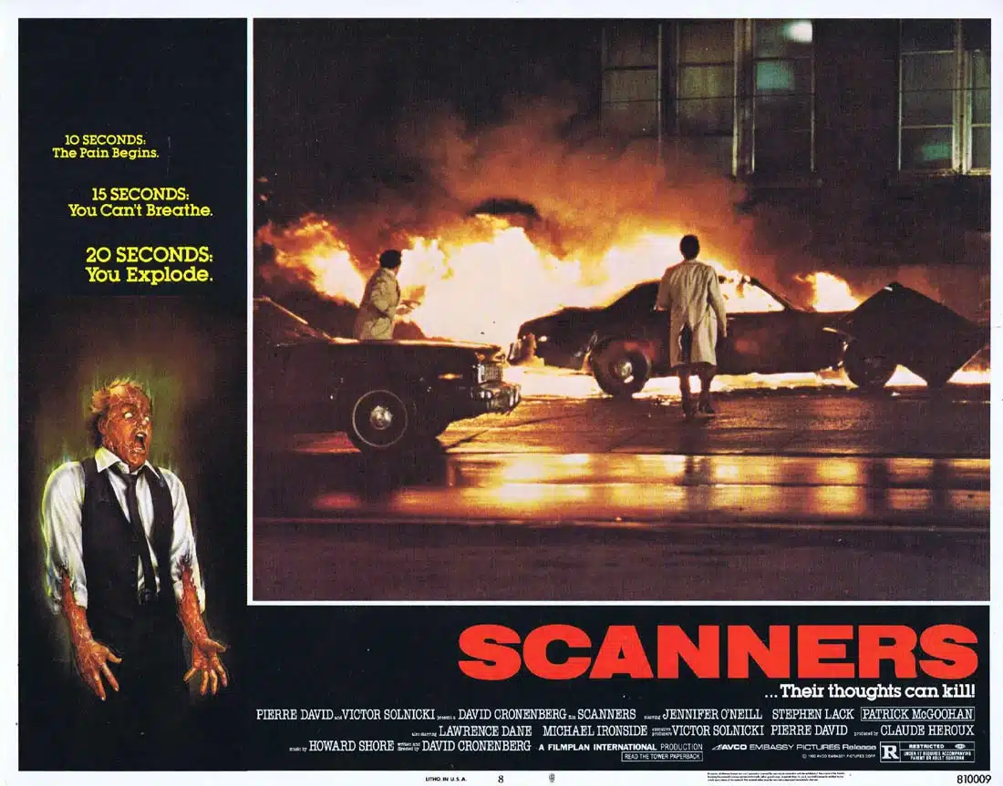 SCANNERS Original Lobby Card 8 Jennifer O’Neill David Cronenberg Horror