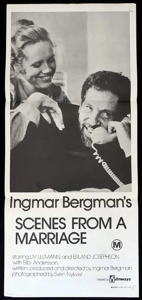 SCENES FROM A MARRIAGE Original Daybill Movie Poster Liv Ullmann Ingmar Bergman