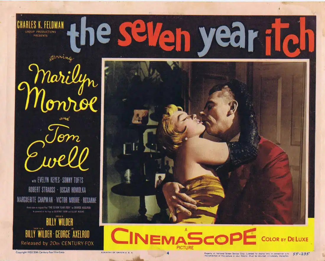 THE SEVEN YEAR ITCH Lobby Card 4 Marilyn Monroe Tom Ewell Billy Wilder