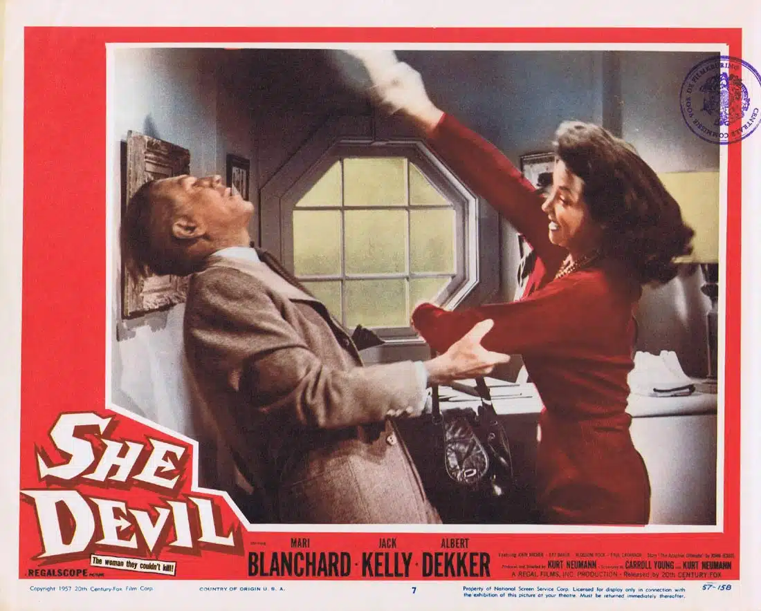 SHE DEVIL Lobby Card 7 Mari Blanchard Sci Fi Female Monster 1957