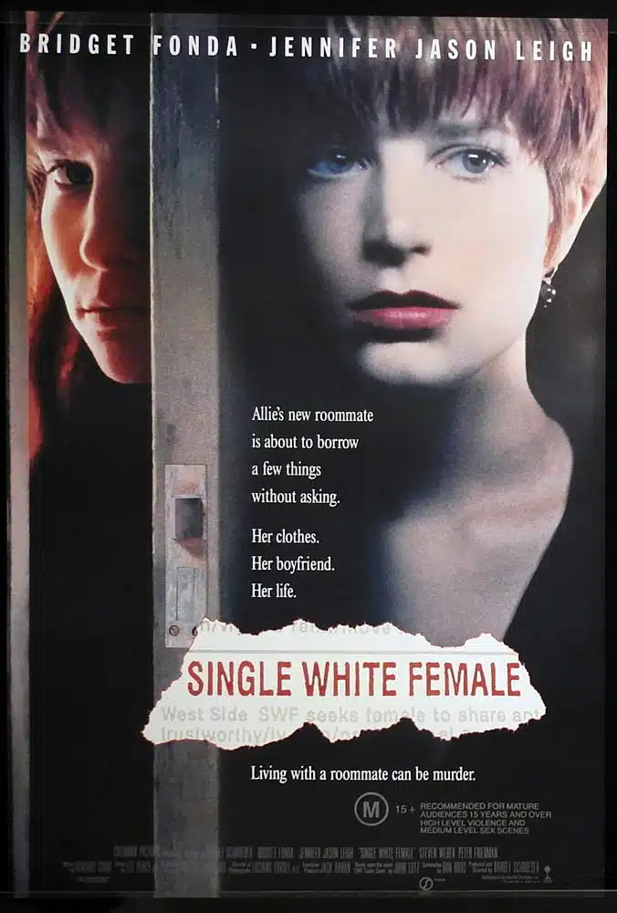 SINGLE WHITE FEMALE Rolled One sheet Movie poster Bridget Fonda Jennifer Jason Leigh