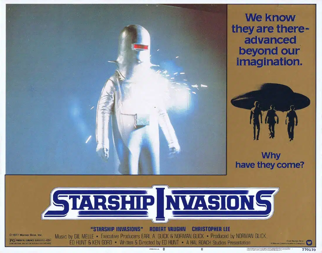 STARSHIP INVASIONS Original Lobby card 8 Robert Vaughn Christopher Lee Sci Fi