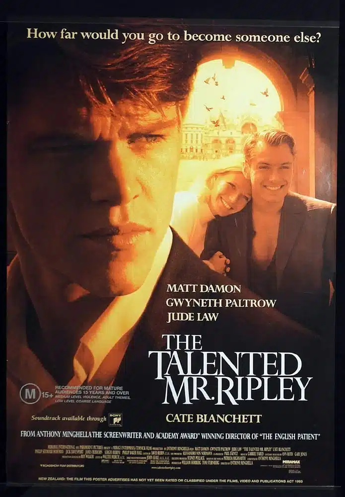 THE TALENTED MR RIPLEY Rolled One sheet Movie poster Matt Damon Gwyneth Paltrow Jude Law