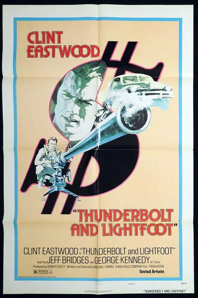 THUNDERBOLT AND LIGHTFOOT Original US One sheet Movie poster Clint Eastwood Arnaldo Putzu art
